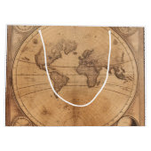 素朴ヴィンテージ世界地図グローブ(2) ラージペーパーバッグ (裏面)