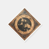 素朴ヴィンテージ世界地図グローブ(4) スタンダードカクテルナプキン (角)