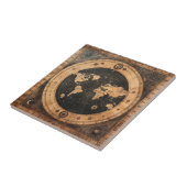 素朴ヴィンテージ世界地図グローブ(4) タイル (側面)