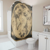 素朴ヴィンテージ世界地図グローブ(5) シャワーカーテン (インサイチュ)