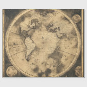 素朴ヴィンテージ世界地図グローブ(5) ラッピングペーパー (フラット)