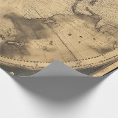 素朴ヴィンテージ世界地図グローブ(5) ラッピングペーパー (角)
