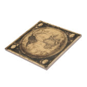素朴ヴィンテージ世界地図グローブ(6) タイル (側面)