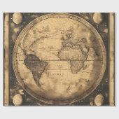 素朴ヴィンテージ世界地図グローブ(6) ラッピングペーパー (フラット)