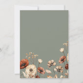 素朴ヴィンテージ乾燥ワイルドフラワーセージ結婚グリーン 招待状 (裏面)