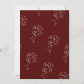 素朴ヴィンテージ乾草ブルゴーニュ結婚ーズ 招待状 (裏面)