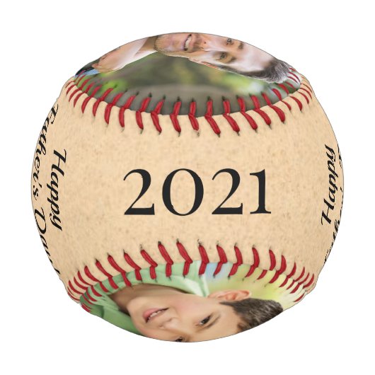 素朴ヴィンテージ写真お父さんの日 野球ボール (裏面)