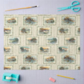 素朴ヴィンテージ冬の風景コラージュ 薄葉紙 (クラフト)