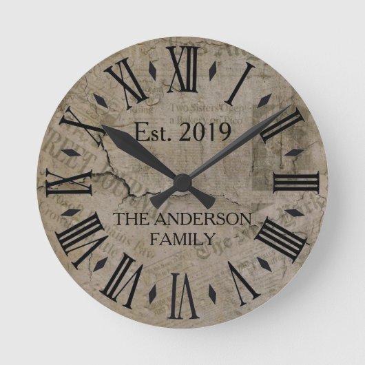 素朴ヴィンテージ動揺してニューヨークタイムズウォールセント ラウンド壁時計 (正面)