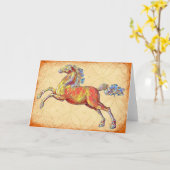 素朴ヴィンテージ図解入りの、写真付きのホースアートノートカード カード (黄色い花)