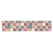 素朴ヴィンテージ国パッチワークキルトパターン ショートテーブルランナー (横)