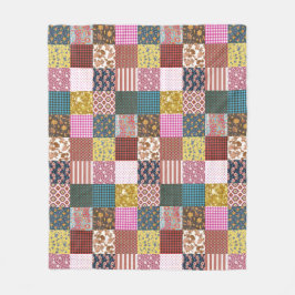 素朴ヴィンテージ国パッチワークキルトパターン フリースブランケット