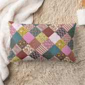 素朴ヴィンテージ国パッチワークキルトパターン ランバークッション (ブランケット)