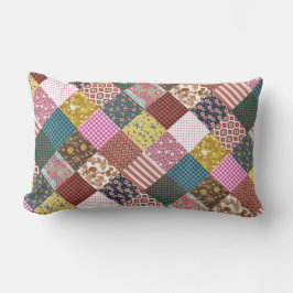 素朴ヴィンテージ国パッチワークキルトパターン ランバークッション