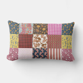 素朴ヴィンテージ国パッチワークキルトパターン ランバークッション