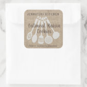 素朴ヴィンテージ国パーソナライズされたレシピ スクエアシール (バッグ)