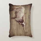 素朴ヴィンテージ国ロングホーン牛 アクセントクッション (正面(垂直))