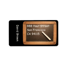 素朴ヴィンテージ学校石板住所 シール