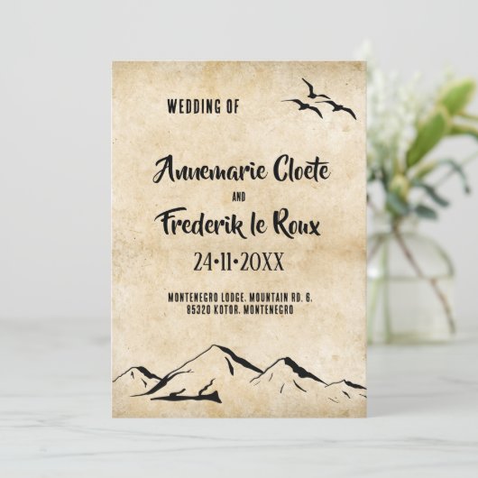 素朴ヴィンテージ書道招待状 招待状 (スタンド正面)