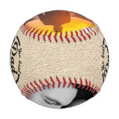 素朴ヴィンテージ最高のパパファーザーズデイフォトベースボール 野球ボール (裏面)