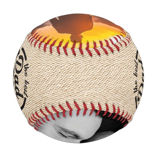 素朴ヴィンテージ最高のパパファーザーズデイフォトベースボール 野球ボール (裏面)