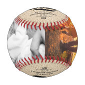 素朴ヴィンテージ最高のパパファーザーズデイフォトベースボール 野球ボール (正面)