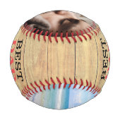 素朴ヴィンテージ最高のパパEver Photo Collage 野球ボール (裏面)