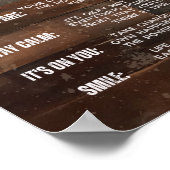 素朴ヴィンテージ木材7生命の規則やる気を起こさせる ポスター (角)