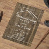 素朴ヴィンテージ木目モダン引っ越し祝いパーティーパーティー 招待状