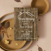 素朴ヴィンテージ木目モダン引っ越し祝いパーティーパーティー 招待状