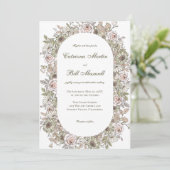 素朴ヴィンテージ植物性フローラ結婚式招待状 招待状 (スタンド正面)