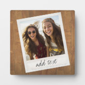 素朴ヴィンテージ正方形フォトフレーム付き木材 フォトプラーク (正面)