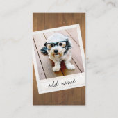 素朴ヴィンテージ正方形フォトフレーム付き木材 名刺 (正面)