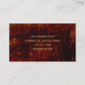 素朴ヴィンテージ焼きオレンジ色の黒デザイナー 名刺 (裏面)