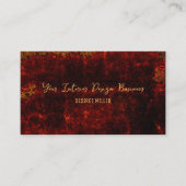 素朴ヴィンテージ焼きオレンジ色の黒デザイナー 名刺 (正面)