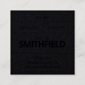 素朴ヴィンテージ産業用ブラックオンブラックトーン スクエア名刺 (正面)