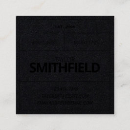 素朴ヴィンテージ産業用ブラックオンブラックトーン スクエア名刺