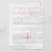 素朴ヴィンテージ白いピンクの蝶結婚の 招待状 (裏面)