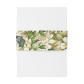 素朴ヴィンテージ白い花金ゴールド結婚緑 招待状ベリーバンド (裏面例)