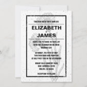 素朴ヴィンテージ白黒結婚式招待状 招待状 (正面)