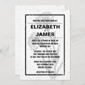 素朴ヴィンテージ白黒結婚式招待状 招待状 (正面/裏面)