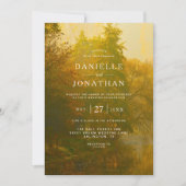 素朴ヴィンテージ秋結婚林 招待状 (正面)