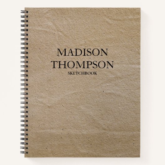 素朴ヴィンテージ紙シンプルスケッチスケッチブック ノートブック (正面)