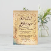 素朴ヴィンテージ紙ブライダルシャワー招待状 招待状 (スタンド正面)