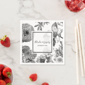 素朴ヴィンテージ結婚の花 スタンダードカクテルナプキン (インサイチュ)