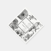 素朴ヴィンテージ結婚の花 スタンダードカクテルナプキン (角)