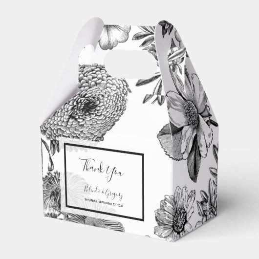 素朴ヴィンテージ結婚の花 フェイバーボックス (正面サイド)