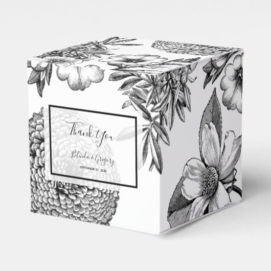 素朴ヴィンテージ結婚の花 フェイバーボックス (正面サイド)