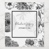 素朴ヴィンテージ結婚の花 ワインラベル (シングルラベル)