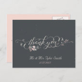 素朴ヴィンテージ結婚フローラ感謝はがき ポストカード (正面/裏面)